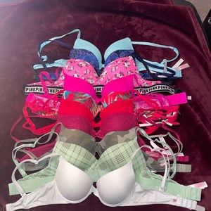 VS/PINK bra bundle (10 bras). All size 32B